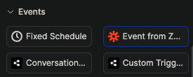"Event from Zapier" event in the Studio card tray